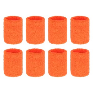 Unique Bargains Sweat Absorbent Elastic Tennis Badminton Basketball Wrist Sweatbands 8 Pcs - 1 of 4