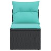 vidaXL Patio Sofa Armless with Cushions Outdoor Seating Black Poly Rattan Modular Design - 4 of 4