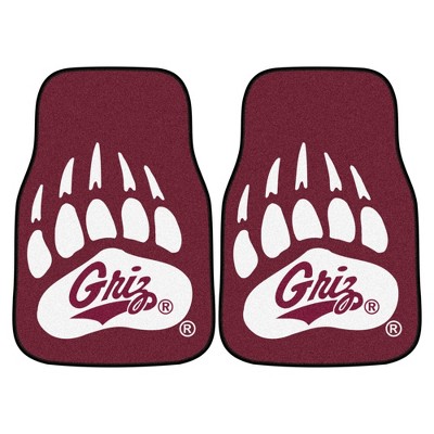 NCAA University of Montana Grizzlies Carpet Car Mat Set - 2pc