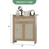 CuisinSmart Natural Rattan Shoe Cabinet, Shoe Rack Storage Organizer with Doors & Drawer, Adjustable Shelves, Entryway Shoe Cabinet - 2 of 4