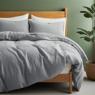 Peace Nest Linen Cotton Blend Duvet Cover Set, Durable, Breathable & Moisture-Wicking, 3 Piece Bedding Set with Pillow Shams