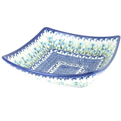 Blue Rose Polish Pottery Misty Square Serving Dish