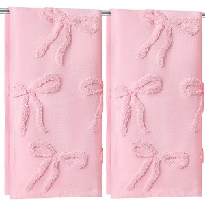BAGOKIE Hand Towels for Bathroom Coquette Bow Hand Towels 100% Cotton Absorbent, 13.7 x 29.5 Inch 2 Pcs Pink - 1 of 4