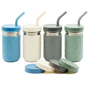 WeeSprout 2-in-1 Drinking Cups for Kids, Durable Stainless Steel Tumbler for Smoothies Kid Cups, Set of 4 - 1 of 4