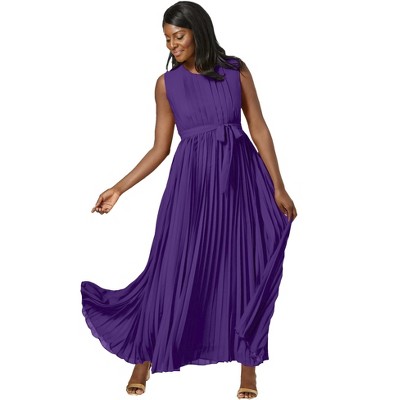 Jessica London Women's Plus Size Pleated Maxi Dress