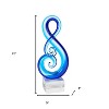 HomeRoots 12" Clear and Blue Murano Glass Modern Abstract Tabletop Sculpture - 3 of 4