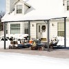 CLIHOME 12 ft. x 12 ft. Aluminum Sloped Roof Outdoor Hardtop Pergola with UV-Blocking Polycarbonate Patio Cove - 2 of 4