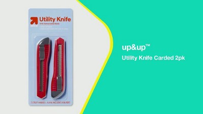 Utility Knife Carded 2pk - up&up™: Stainless Steel, Red, Boxcutter