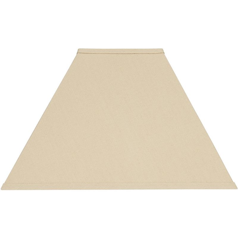 Brentwood Beige Linen Medium Square Lamp Shade 6" Top x 16" Bottom x 12" Slant x 10" High (Spider) Replacement with Harp and Finial, 5 of 10