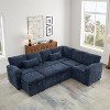 97"W L-Shaped Corner Sectional Sofa Couch with Storage Ottoman, 7-Seat Chenille Fabric Corner Couch with 2 Pillows for Living Room - ModernLuxe - 2 of 4