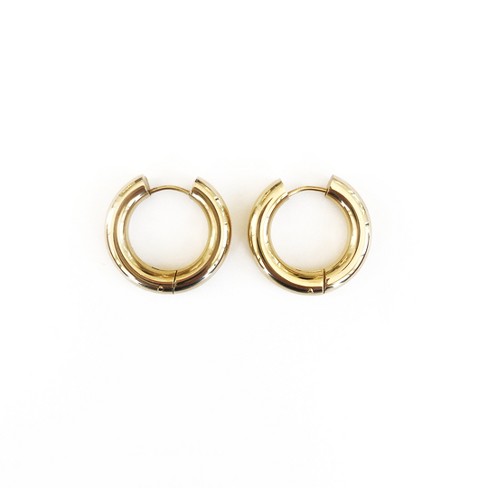 sanctuaire Thick Hoop Statement Earrings Gold