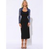 Allegra K Women's Floral Lace Ruffle Long Sleeve Open Front Cropped Cardigan - 4 of 4