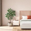 Artificial Fiddle Leaf Fig Tree, 51 Inch Tall Faux Ficus Lyrata Silk Tree with 46 Leaves and Pot - 3 of 4