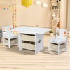 Karl Home Wooden Kids Table & Chair Set With 6 Storage Bags in White - 2 of 4