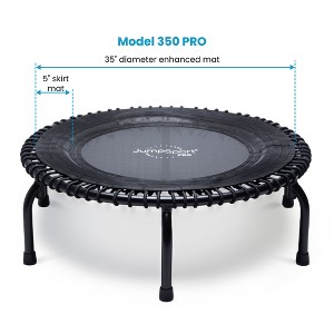 JumpSport 350 PRO Indoor Heavy Duty Lightweight Round Fitness Trampoline with Videos, Secure Arched Legs, and Quiet, Safe Bounce - 1 of 4