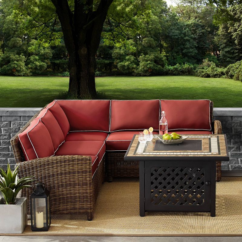 Bradenton 4pc Outdoor Wicker Sectional Set with Fire Table - Crosley
, 4 of 12