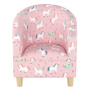 Kids Upholstered Tub Chair - Pink Unicorns - Pillowfort
