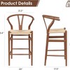 Infurnic Dining Chairs, Comfortable Woven Seat with Sturdy Legs, Modern Accent Chairs for Kitchen and Dining Room, Brown, 17.5"*20"*39.4" - 4 of 4