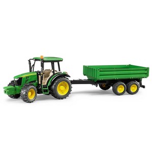 Bruder John Deere 5115M Tractor with Trailer - 1 of 4