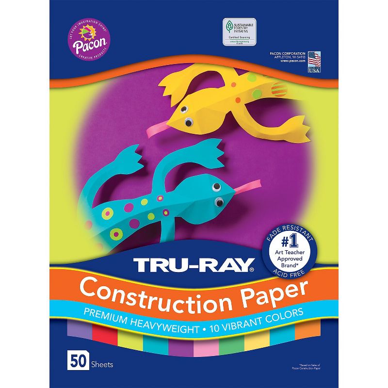 Pacon Tru-Ray 12" x 18" Construction Paper Vibrant Colors 50 Sheets/Pack 3 Packs (PAC102941-3), 2 of 3