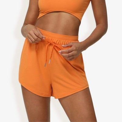 Anna-Kaci Active Women's High-Waist Drawstring Running Shorts with Curved Hem