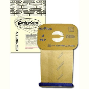 EnviroCare Replacement 4 Ply Filtration Vacuum Cleaner Dust Bags Designed to Fit Electrolux Canister Tank Style C 12 Bags - 1 of 4