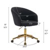 TopComfy Task and Office Chair Modern Height Adjustable Swivel Stylish Rotary Design for Bedroom Vanity Dorm, Black, 23.7"*22.9"*17" - 3 of 4