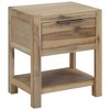 Nightstand Set of 2 Brown Solid acacia wood, MDF, acacia veneer - 2 of 4