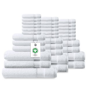 Delara Organic Cotton Luxuriously Plush Bath Towel Set, GOTS & Oeko-TEX Certified, Soft, Quick Dry & Ultra-Absorbent - 1 of 4