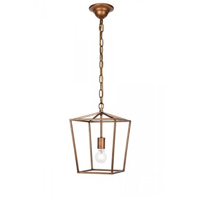 Elegant Lighting Maddox Collection Pendant D9.75 H14.5 Lt:1 Vintage Gold Finish