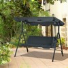 Outsunny 3-Person Porch Swing with Stand, Outdoor Swing for Patio Porch with Tilt Canopy & Comfortable Swing Bench-Style Seat, Steel Frame, Gray - image 2 of 4