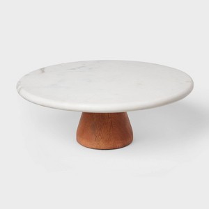 Marble and Wood Cake Stand - Threshold™ - 1 of 3