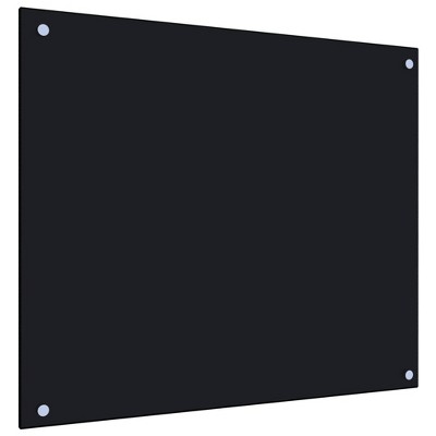 vidaXL Kitchen Backsplash Black 27.6 in.x23.6 in. Tempered Glass