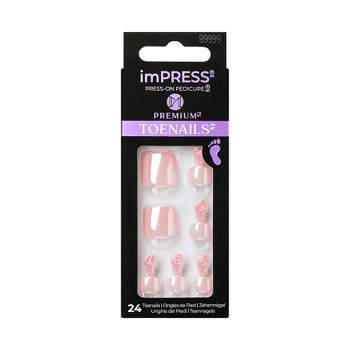 Kiss Products Impress Press-on Pedicure Fake Toenails - Sweet Delight ...