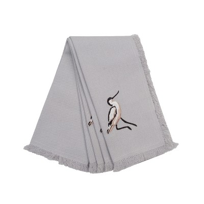 RightSide Designs Set of Four Embroidered Avocet Napkins