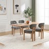 NicBex Set of 2 Mid-Century Linen Dining Chairs with Rattan Back & Metal Legs, Upholstered Side Chairs for Kitchen Dining Room - 2 of 4