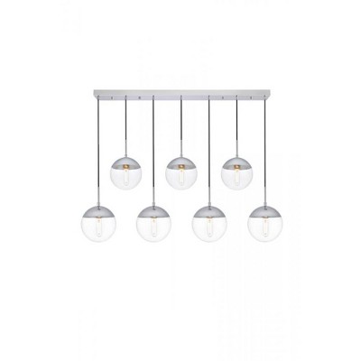 Elegant Lighting Eclipse 7 Lights Chrome Pendant With Clear Glass