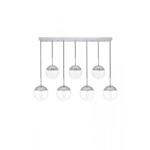 Elegant Lighting Eclipse 7 Lights Chrome Pendant With Clear Glass - 1 of 4