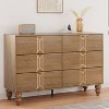 Zstar 6 Drawer Dresser for Bedroom, Modern Wooden Chest Dresser with Metal Handle, Large Storage Chest of Drawers - 3 of 4