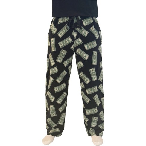 followme Men's Microfleece Pajamas - Money Print Pajama Pants For