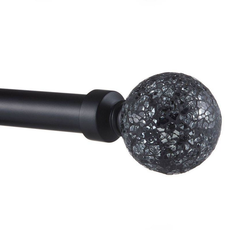 Exclusive Home Black Pearl Mosaic Curtain Rod - Matte Black, 3 of 8