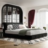 Whisen King Size Chenille Platform Bed, Wooden Bed Frame,Tufted Headboard with Extra-Large Ultra-Soft Cloud Pillow - 2 of 4