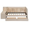 KIGFTSOD Twin Size Upholstered Daybed with Drawers, Shelves, Flip Cabinets & Side Table,Beige - 4 of 4