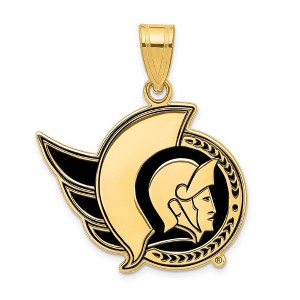 Black Bow Jewelry 14k Yellow Gold Plated Sterling Silver Ottawa Senators NHL Large Pendant - 1 of 3