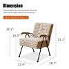 INFURNIC Accent Chairs Pattern Colorful Armchair with Soft Padded Upholstered Reading Chair for Living Room Bedroom, Brown, 20"*20"*20" - 3 of 4