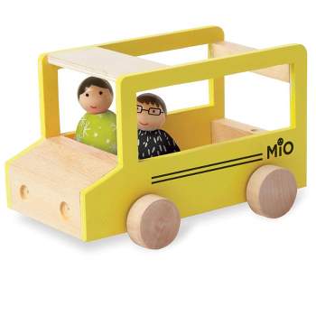 Manhattan Toy MiO School Bus + 2 People Modular Wooden Building Set Playset