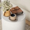 Infurnic Patio End Tables Round Side Lightweight Accent with Concrete Finish with 4 Adjustable Feet for Indoor Outdoor, White, 19.8"*19.8"*17.8" - 4 of 4