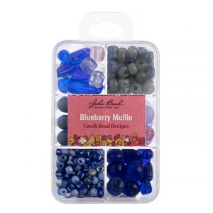 John Bead Recipe Box Mixed Glass Beads Blueberry Muffin, 110g - 1 of 4