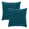 Chanasya Gem Pleated Textured Velvet Throw Pillow Cover - 2-Piece Set - 2 of 4