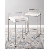 LumiSource 27" Fuji Steel Counter Height Barstool White : Upholstered, Curved Back, Stackable, Steel Legs - 3 of 3